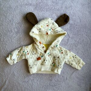 Adorable Baby Puppy Dog-Ear Hoodie | Quilted Pullover | Size NB
